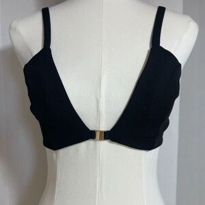 Naked Wardrobe Black Front Clasp Bralette Crop Top Size Medium Made in USA